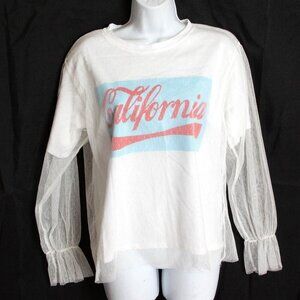 Rare 3579 Nana Bonbon K-POP Korean Fashion Tulle Lined California Print Top Sz M